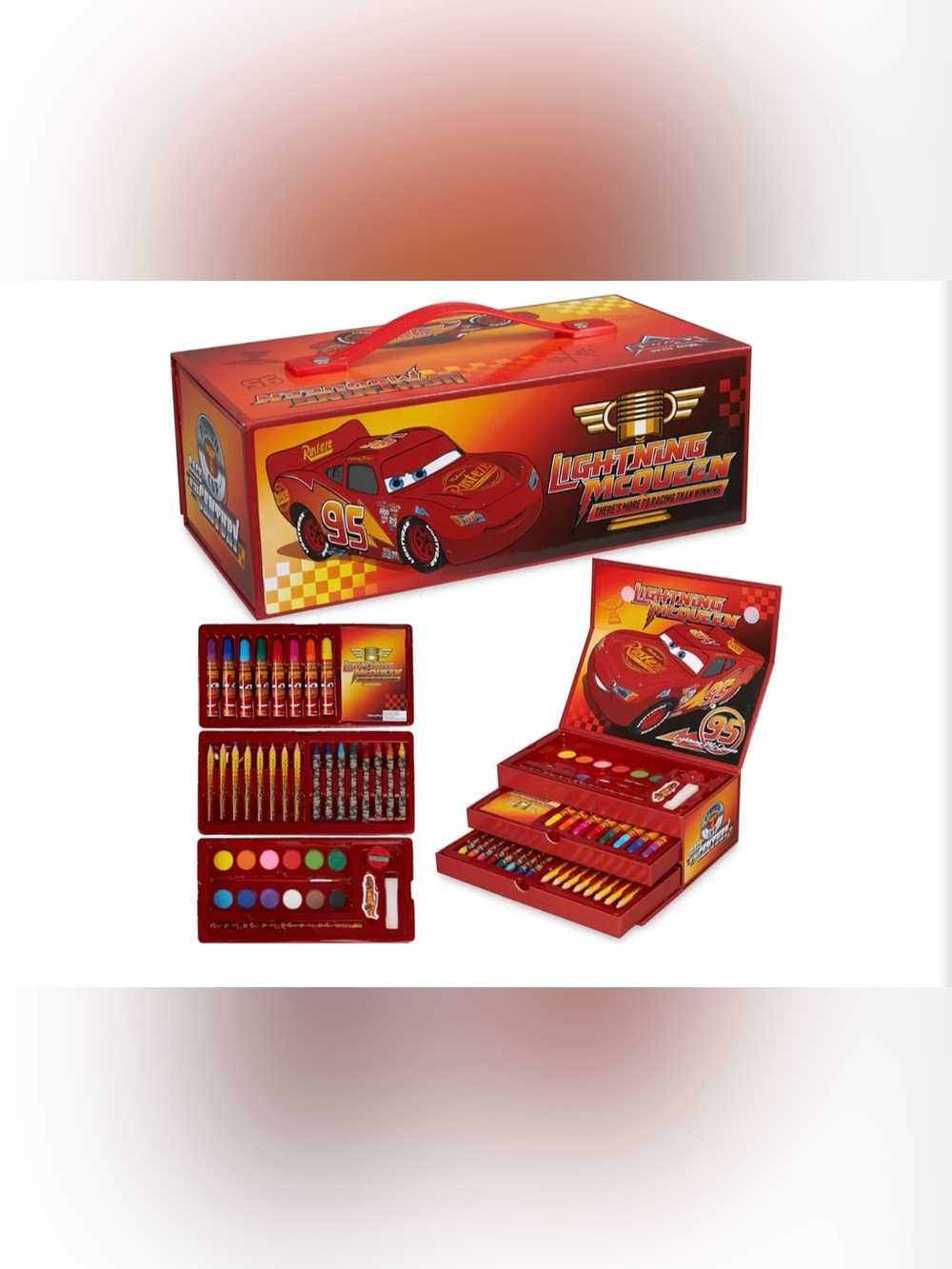 Disney Lightning McQueen Art Kit - Red and Yellow Creative Set NEW